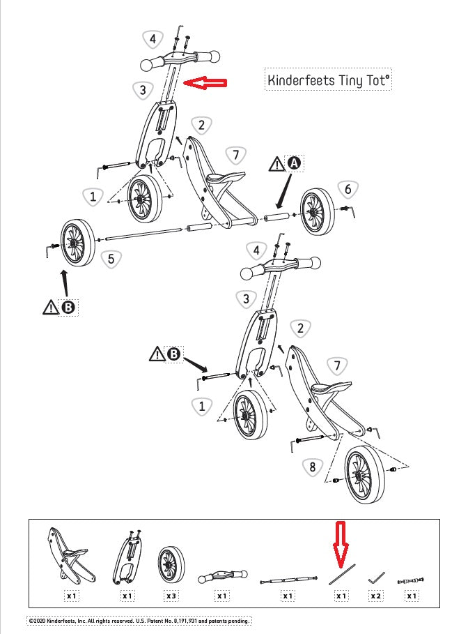 Tiny Tot Bike Fork Steering Pin